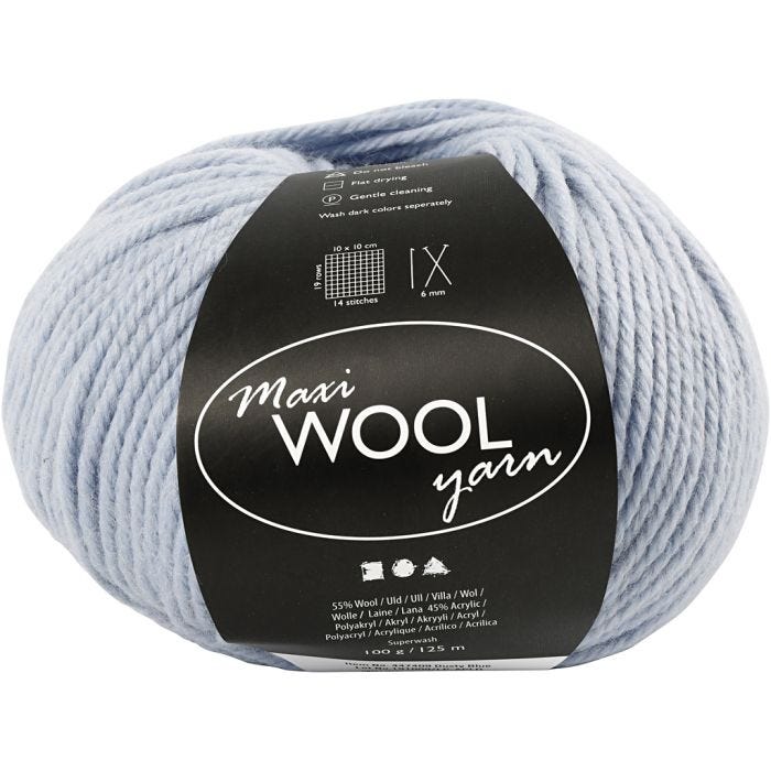 Wolle, L 125 M, Staubblau, 100 g/ 1 Knäuel