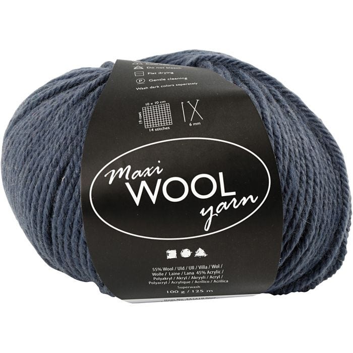 Wolle, L 125 M, Blau, 100 g/ 1 Knäuel