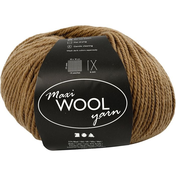Wolle, L 125 M, Hellbraun, 100 g/ 1 Knäuel