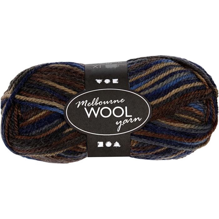 Melbourne Wool Yarn, L 92 M, Brauntöne, 50 g/ 1 Knäuel