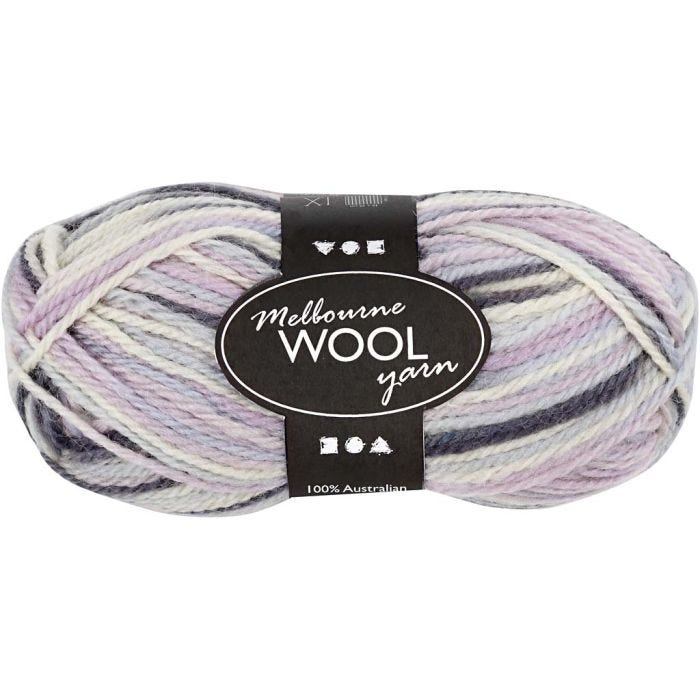Melbourne Wool Yarn, L 92 M, Pastelllila, 50 g/ 1 Knäuel