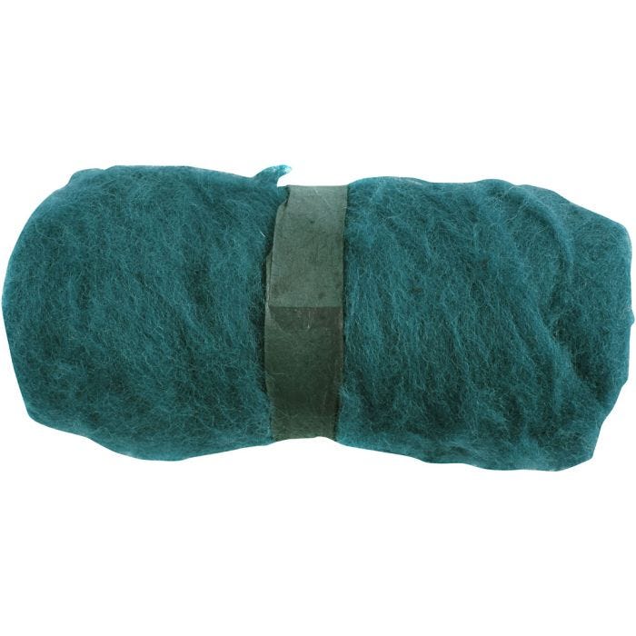 Wolle Kardiert, Grün, 100 g/ 1 Bündl.