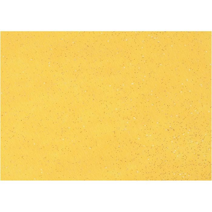 Bastelfilz, A4, Blatt 210x297 mm, Dicke 1 mm, Gelb, 10 Bl./ 1 Pck