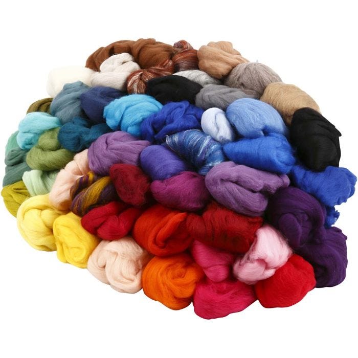 Merinowolle, Dicke 21 my, Inhalt kann variieren , Sortierte Farben, 20x20 g/ 1 Pck