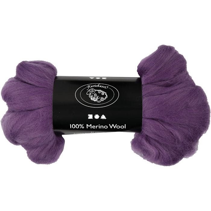 Merinowolle, 21 my, Violett, 100g/ 1 Pck