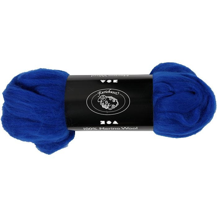 Merinowolle, 21 my, Königsblau, 100g/ 1 Pck