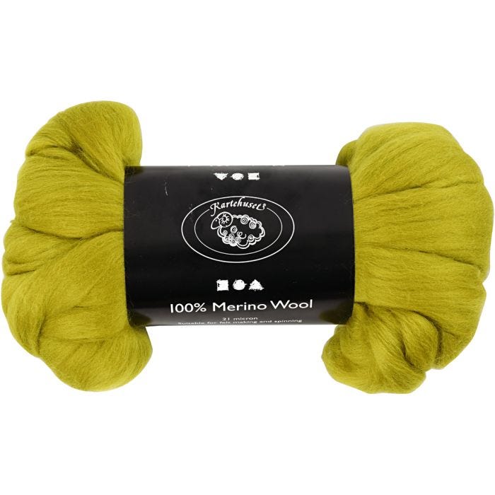 Merinowolle, 21 my, Zitronengelb, 100g/ 1 Pck