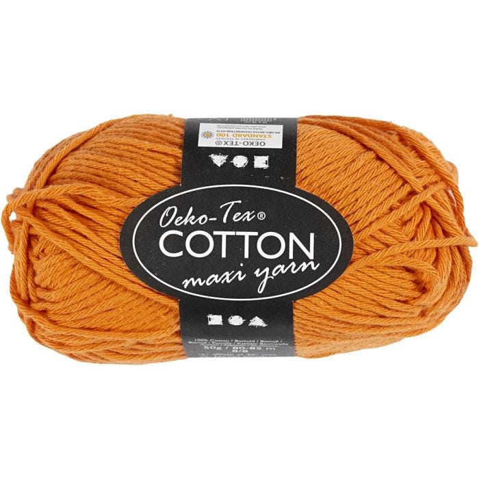 Baumwolle, Nr. 8/8, L 80-85 M, Orange, 50 g/ 1 Knäuel