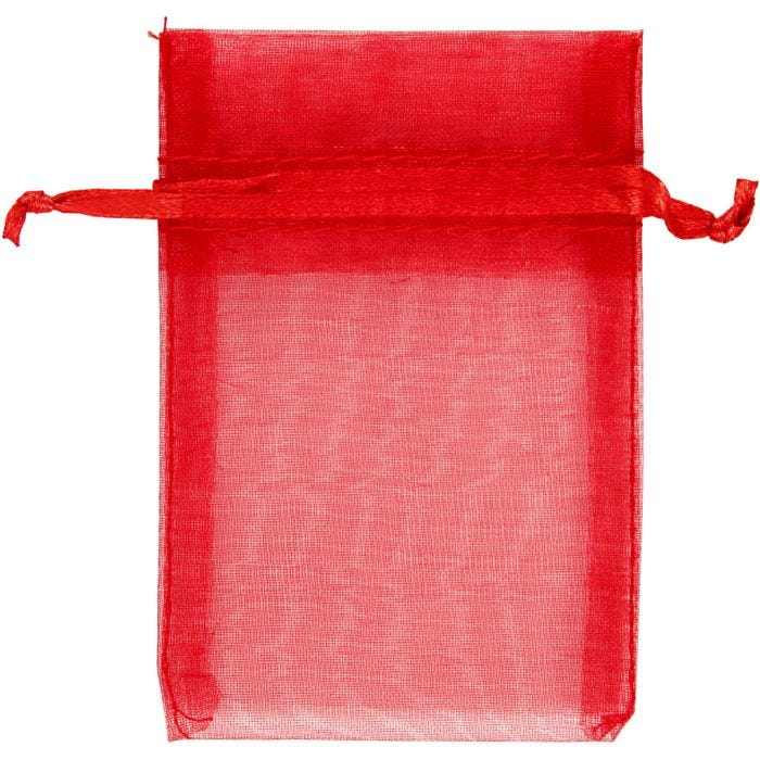 Organza-Beutel, Größe 7x10 cm, Rot, 10 Stk/ 1 Pck
