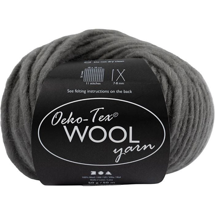 Wolle, L 50 M, Grau, 50 g/ 1 Knäuel