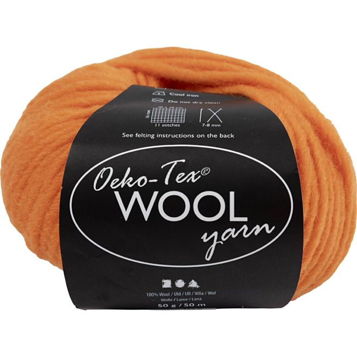 Wolle, L 50 M, Nadel 8-9, Orange, 50 g/ 1 Knäuel