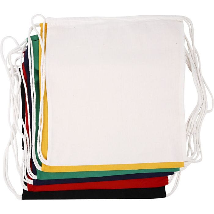 Kordelzug-Beutel, Größe 37x41 cm, 135 g, Sortierte Farben, 6Stk/ 1 Pck