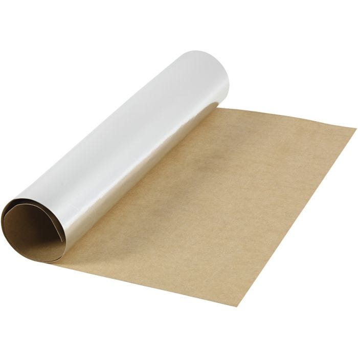 Kunstlederpapier, B 49 cm, Einfarbig,Foliedetails, 350 g, Silber, 1m/ 1 Rolle