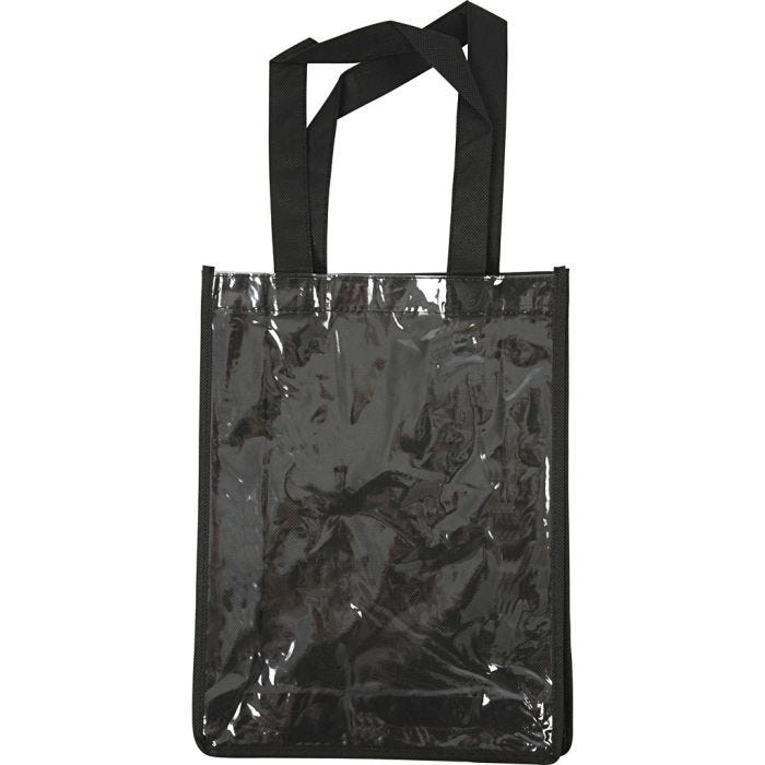Tasche mit Front aus Kunststoff, 30x23x7 cm, Schwarz, 1 Stk