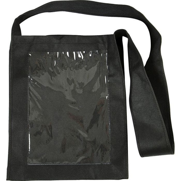 Tasche mit Front aus Kunststoff, 40x34x8 cm, Schwarz, 1 Stk