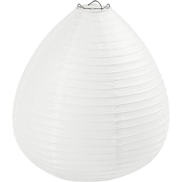 Reispapier-Lampe/-Lampion, Regentropfen, 27 cm, 25 cm, Weiß, 1 Stk