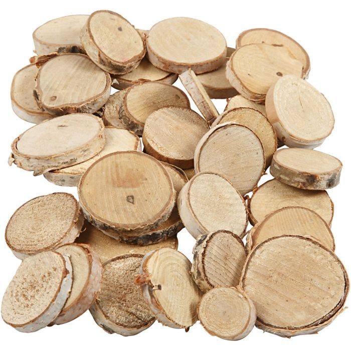 Holz-Mix, D 25-45 mm, Dicke 7 mm, 600 g/ 1 Pck