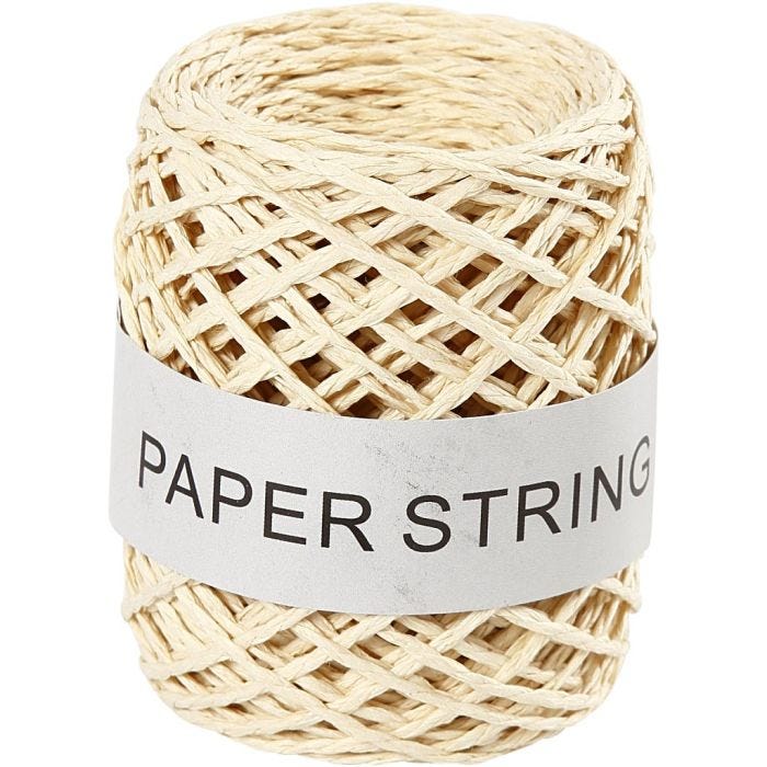 Papierkordel, 1 mm, Natur, 50m/ 1 Rolle