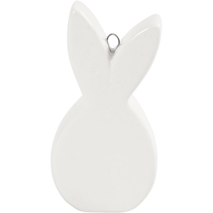 Hase, L 7,2 cm, B 3,6 cm, Dicke 1,4 cm, Weiß, 12 Stk/ 1 Pck