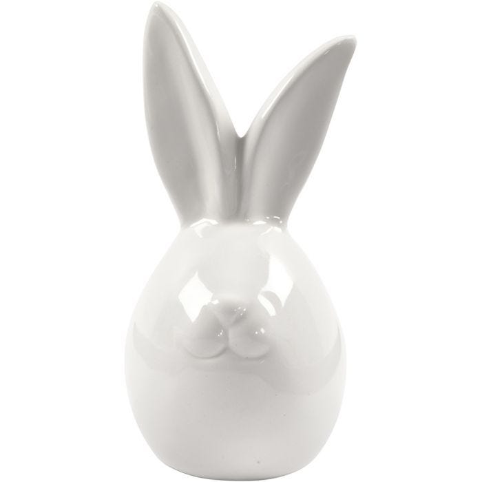 Hase, H 11,4 cm, D 5,5 cm, Weiß, 12 Stk/ 1 Pck