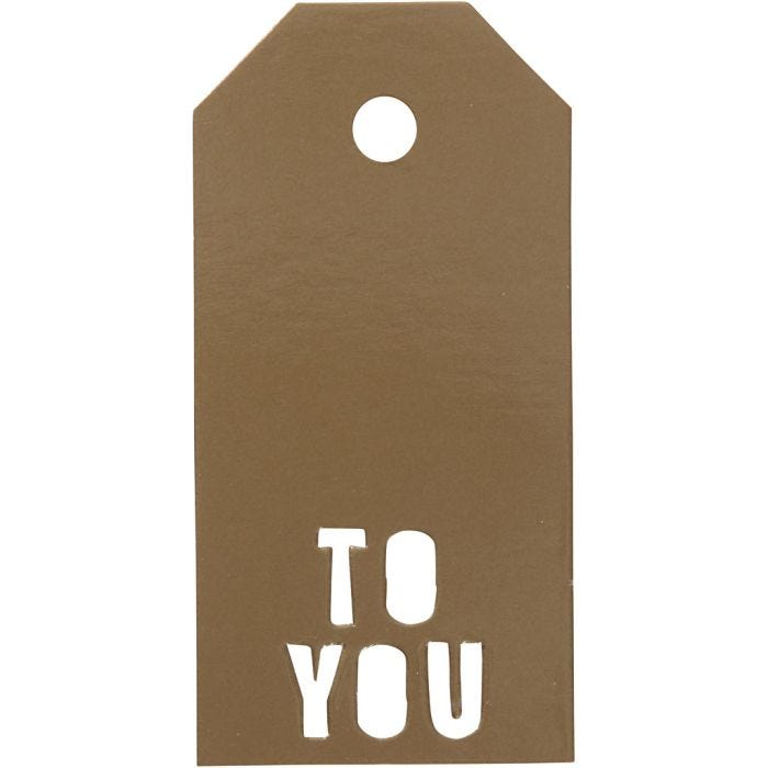 Geschenkanhänger, TO YOU, Größe 5x10 cm, 300 g, Gold, 15 Stk/ 1 Pck