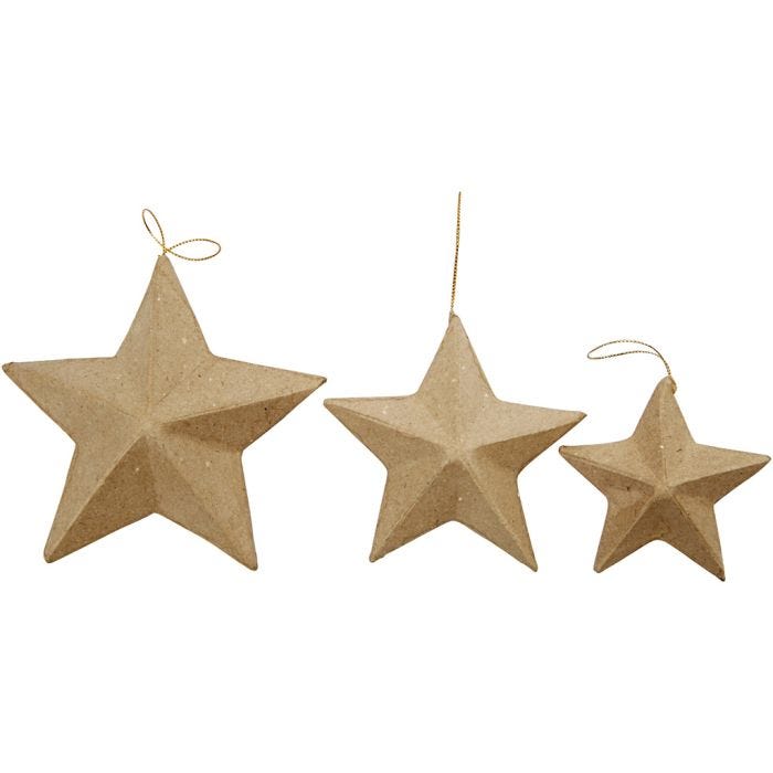 Sterne, 7,5+10+12,5 cm, 6Stk/ 1 Pck