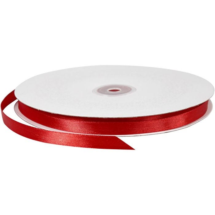 Satinband, 10 mm, Rot, 100m/ 1 Rolle