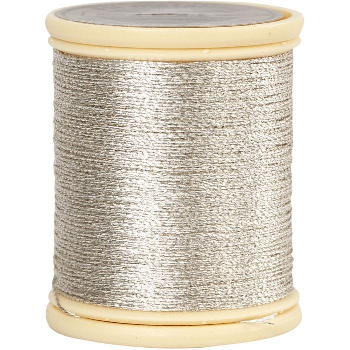 DMC Metallfaden, Dicke 0,36 mm, Silber, 40 m/ 1 Rolle