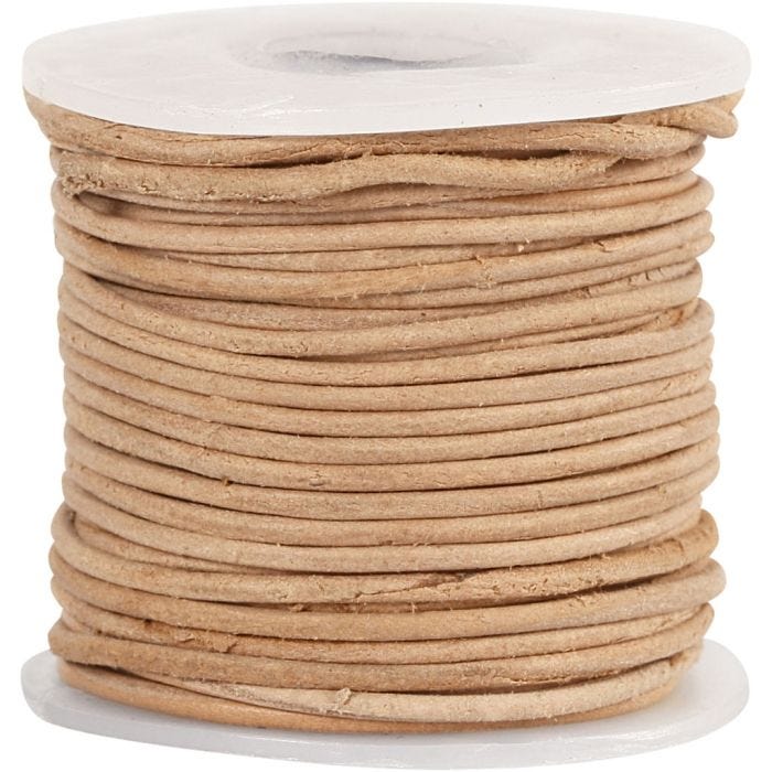 Lederband, 1 mm, Natur, 10m/ 1 Rolle
