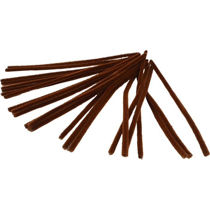 Chenilledraht, L 30 cm, Dicke 9 mm, Braun, 25 Stk/ 1 Pck