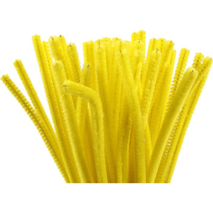 Chenilledraht, 30 cm, 6 mm, Gelb, 50Stk/ 1 Pck