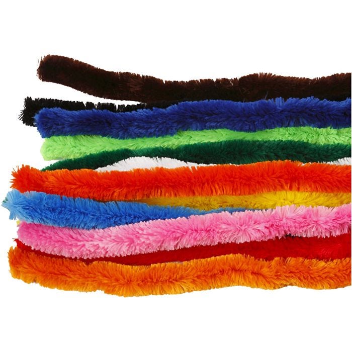 Chenilledraht, Dick, 45 cm, 25 mm, Sortierte Farben, 60sort./ 1 Pck