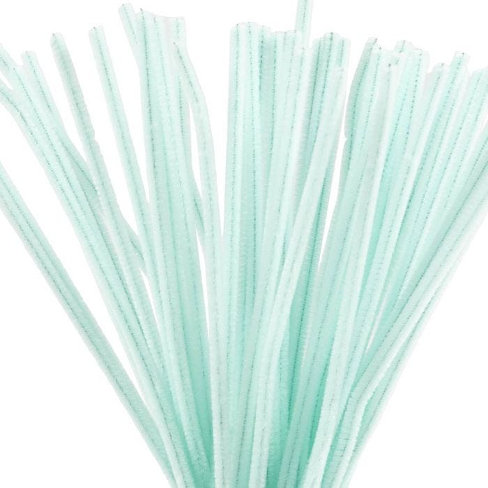 Chenilledraht, L 30 cm, Dicke 6 mm, Helltürkis, 50 Stk/ 1 Pck