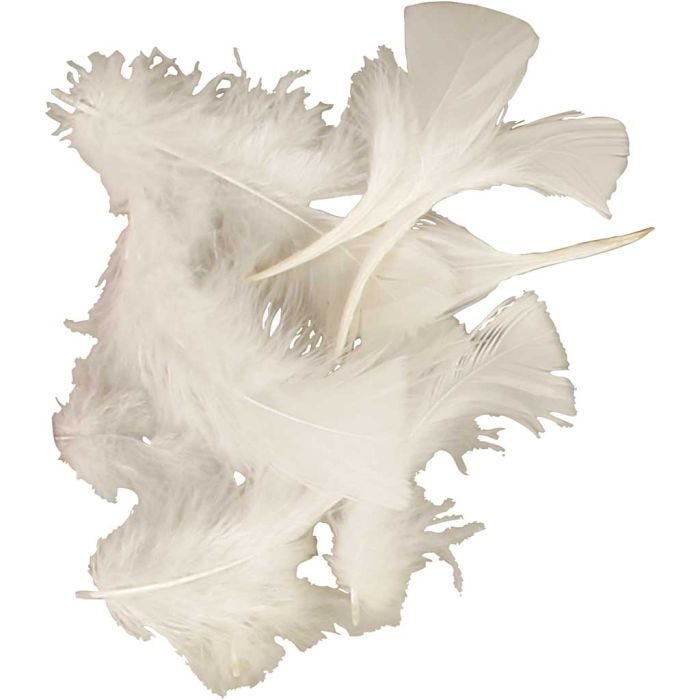 Daunen, 7-8 cm, Weiß, 50g/ 1 Pck