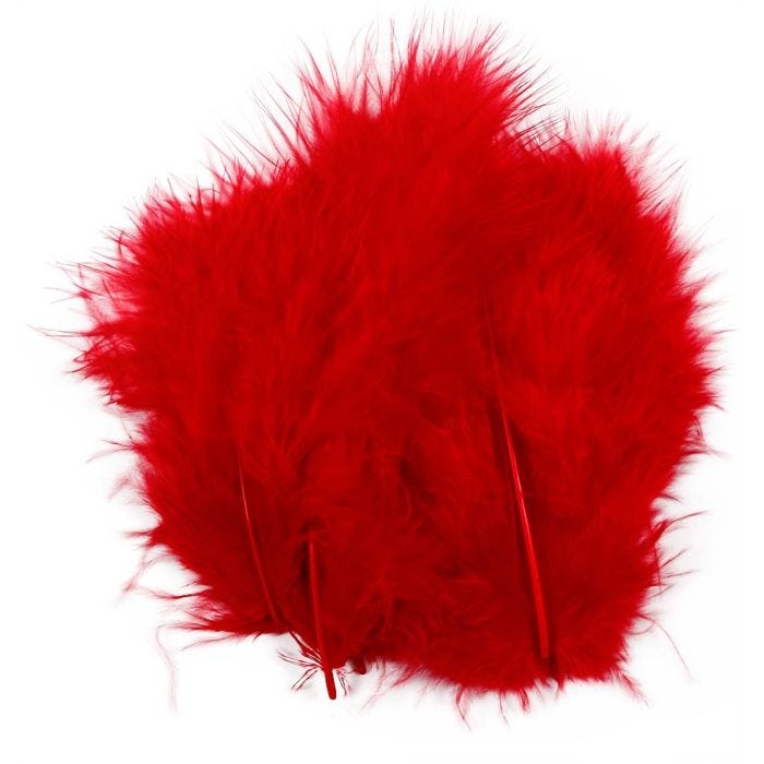 Daunen, 5-12 cm, Rot, 15Stk/ 1 Pck