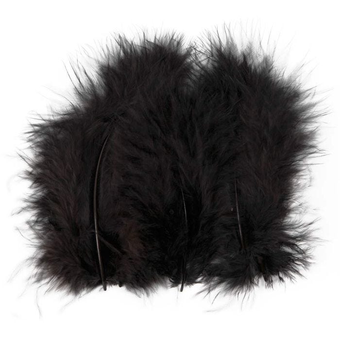 Daunen, 5-12 cm, Schwarz, 15Stk/ 1 Pck