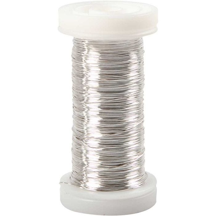 Silberdraht, Dicke 0,3 mm, Versilbert, 50 g, 100 m/ 1 Rolle