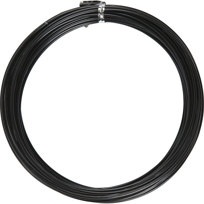 Aluminiumdraht, rund, 2 mm, Schwarz, 10m/ 1 Rolle