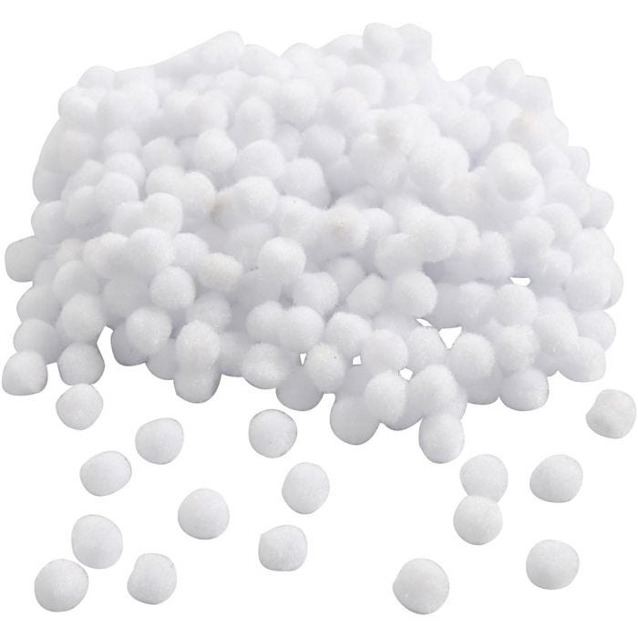 Pompons, 10 mm, Weiß, 450Stk/ 1 Pck