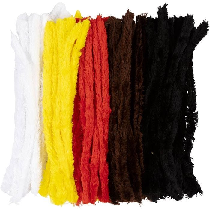 Chenilledraht, L 40 cm, Sortierte Farben, 96 Stk/ 1 Pck