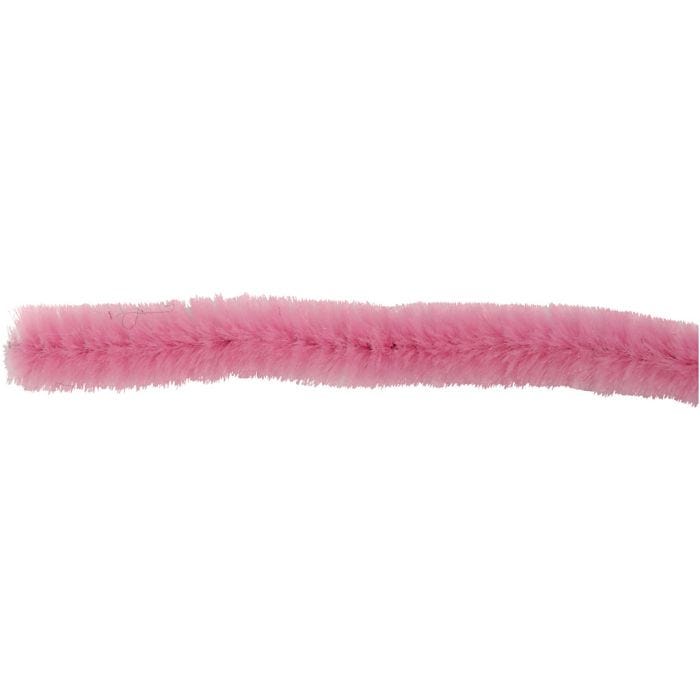Chenilledraht, L 30 cm, Dicke 6 mm, Pink, 50 Stk/ 1 Pck
