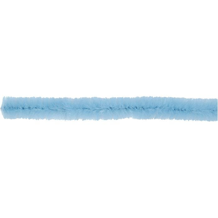 Chenilledraht, L 30 cm, Dicke 6 mm, Blau, 50 Stk/ 1 Pck