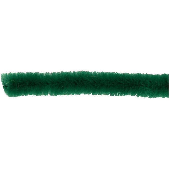 Chenilledraht, L 30 cm, Dicke 9 mm, Dunkelgrün, 25 Stk/ 1 Pck