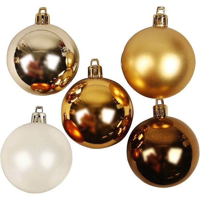 Weihnachtsbaumkugeln, 6 cm, Golden, 20Stk/ 1 Pck