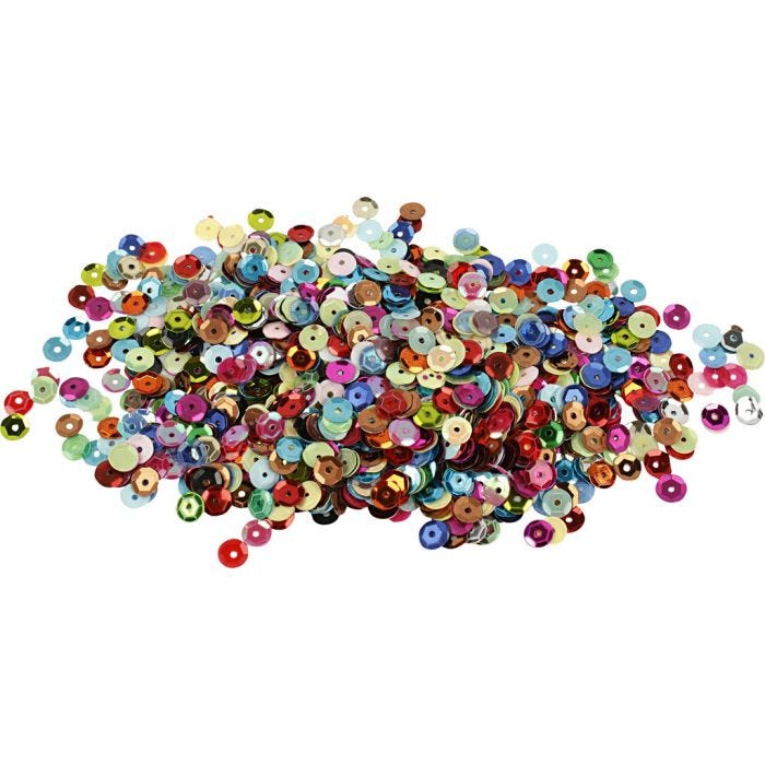 Pailletten - Sortiment, rund, 6 mm, 100g/ 1 Pck