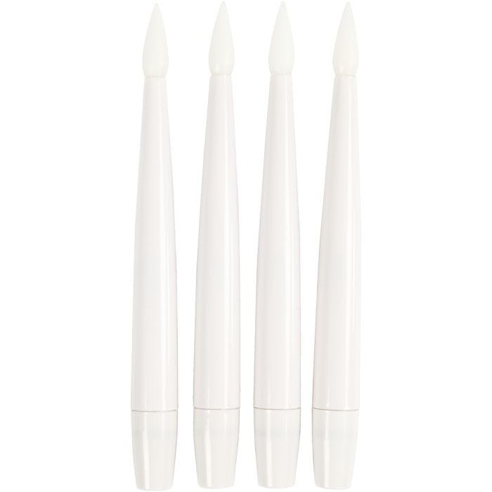 LED-Weihnachtsbaumkerze, H 15,5 cm, D 14 mm, 4 Stk/ 1 Pck