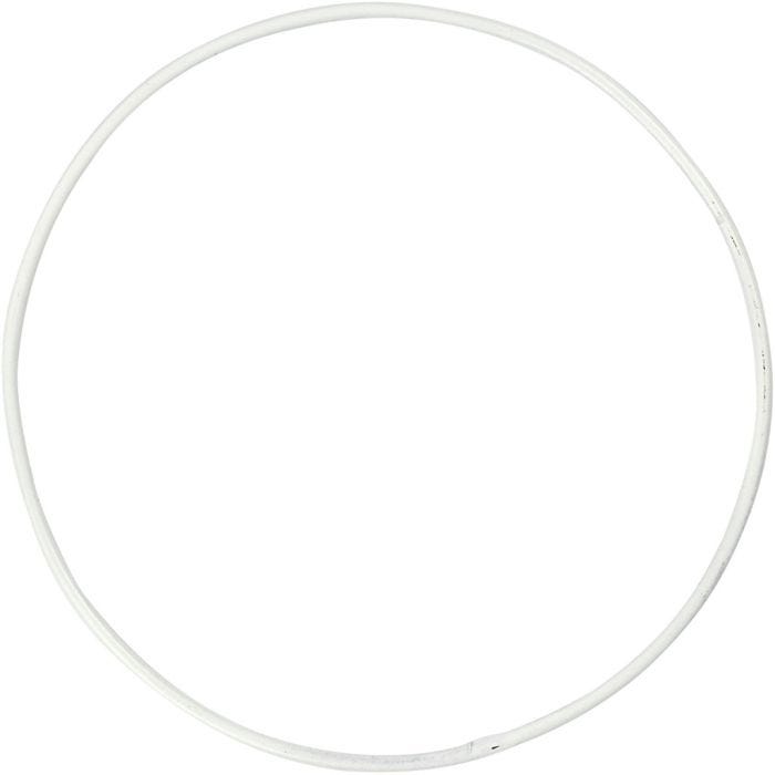 Ring aus Metalldraht, D 10 cm, Dicke 2 mm, Weiß, 10Stk/ 1 Pck