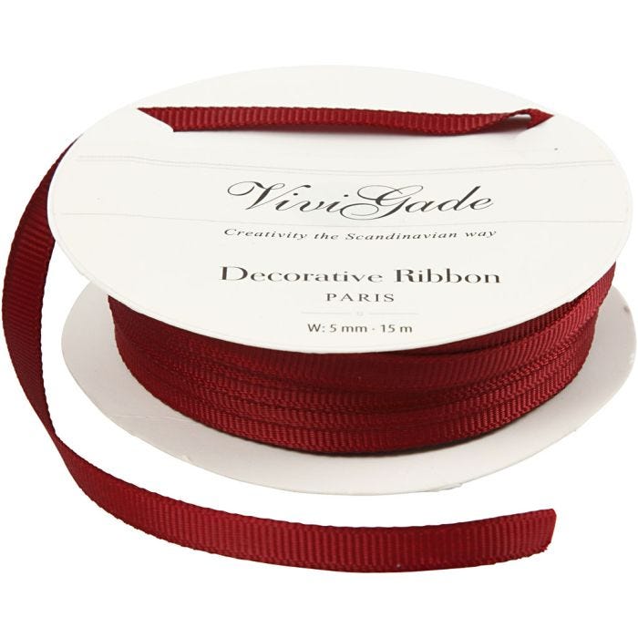 Zierband, B 6 mm, Rot, 15 m/ 1 Rolle
