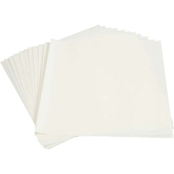 Leichtes, helles Papier, Blatt 30x30 cm, 80 g, Weiß, 12 Bl./ 1 Pck