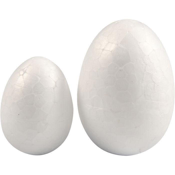 Styropor-Eier, 35+48 mm, 25+35 mm, Weiß, 10Stk/ 1 Pck